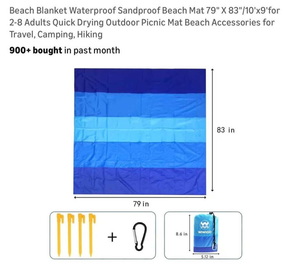 Beach blanket- sand and water wicking - Picture 3 of 3